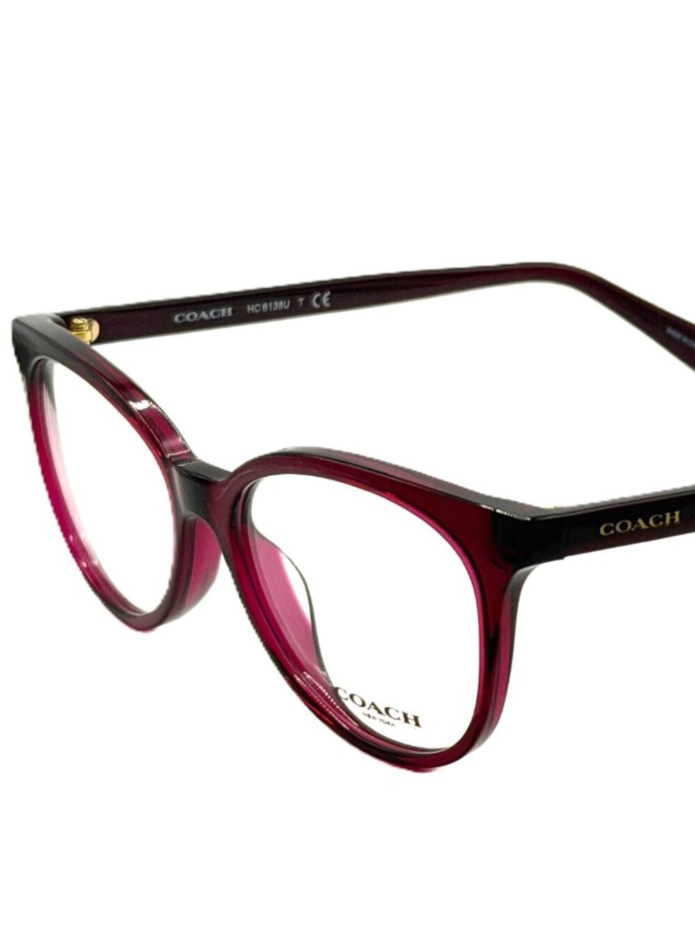 COACH HC 6138U 5604 Transparent Burgundy Women Eyeglasses 52mm 16 140
